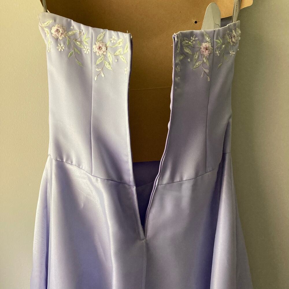 Alfred Angelo Vintage Lilac Blue Floral Sleeveless Princess Prom Dress size 10 - Picture 8 of 10